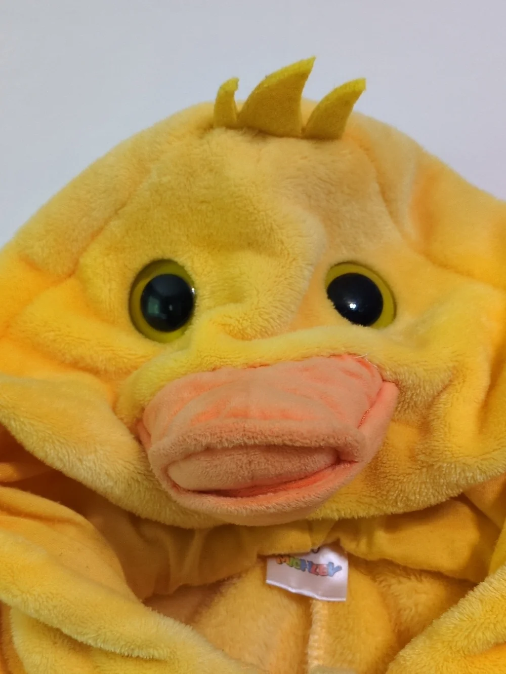 Michley Yellow Duck Hooded Fleece Onesie Costume Size 100, 2T-3T Plush Dress Up
